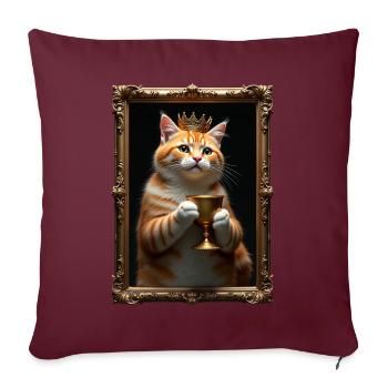 Medieval Cat in Picture Frame Art Crown - Sofa pillowcase 17,3'' x 17,3'' (45 x 45 cm) - burgundy - Front