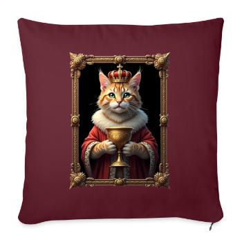 Medieval Cat in Picture Frame Art Crown - Sofa pillowcase 17,3'' x 17,3'' (45 x 45 cm) - burgundy - Front