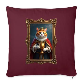Medieval Cat in Picture Frame Art Crown - Sofa pillowcase 17,3'' x 17,3'' (45 x 45 cm) - burgundy - Front