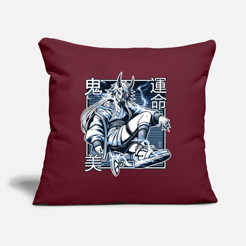 Blauer Kunoichi-Dämon Sofakissenbezug 45 x 45 cm