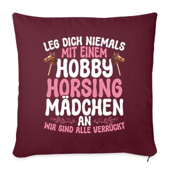 Hobby Horsing Hobby Cheval Cheval Équitation - Housse de coussin décorative 45 x 45 cm - bordeaux - Devant