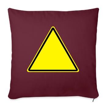 Warnschild Blanko - Sofakissenbezug 45 x 45 cm - Burgunderrot - Vorne