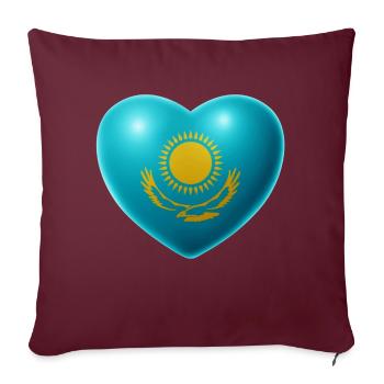 Coeur (Kazakhstan / Qazaqstan) - Housse de coussin décorative 45 x 45 cm - bordeaux - Devant