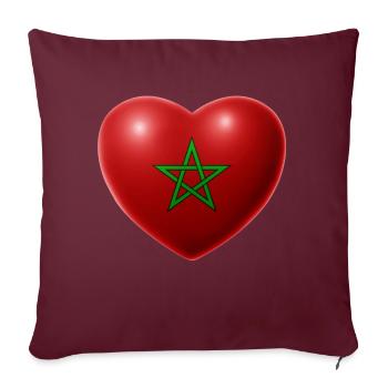 Coeur (Maroc / Maroc) - Housse de coussin décorative 45 x 45 cm - bordeaux - Devant