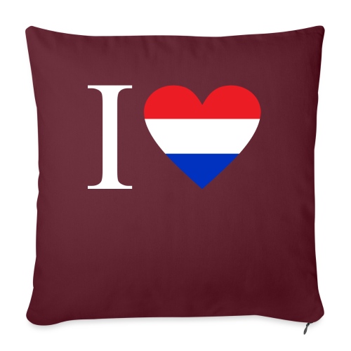 Ik hou van Nederland | Hart met rood wit blauw - Sierkussenhoes, 45 x 45 cm