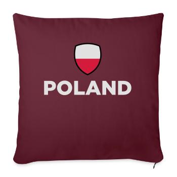 Drapeau national de Pologne - Housse de coussin décorative 45 x 45 cm - bordeaux - Devant
