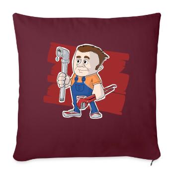 Klempner - Sofakissenbezug 45 x 45 cm - Burgunderrot - Vorne
