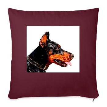 Dobermann - Sofakissenbezug 45 x 45 cm - Burgunderrot - Vorne