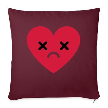 trauriges Herz emoji - Sofakissenbezug 45 x 45 cm - Burgunderrot - Vorne