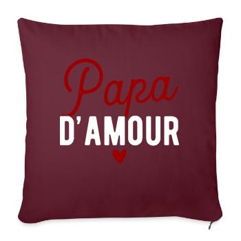 Papa d'amour cadeau - Housse de coussin décorative 45 x 45 cm - bordeaux - Devant
