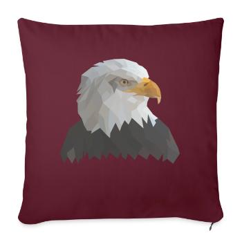 aigle - Housse de coussin décorative 45 x 45 cm - bordeaux - Devant