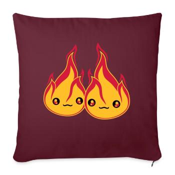2 amis en couple amoureux couple amoureux en sat sat - Housse de coussin décorative 45 x 45 cm - bordeaux - Devant