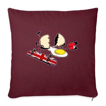 Crack d'oeuf - Housse de coussin décorative 45 x 45 cm - bordeaux - Devant