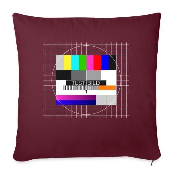 Testbild Fernsehen Bildschirm Sendeschluss Display - Sofakissenbezug 45 x 45 cm - Burgunderrot - Vorne
