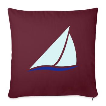 Sailing Boat Logo - Housse de coussin décorative 45 x 45 cm - bordeaux - Devant