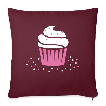 Cupcake - Housse de coussin décorative 45 x 45 cm - bordeaux - Devant