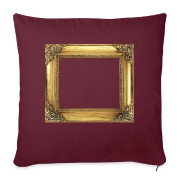 🖼️ Cadre d’image dorée décoré - Housse de coussin décorative 45 x 45 cm - bordeaux - Devant