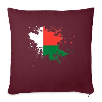 Le drapeau de Madagascar comme taches de peinture - Housse de coussin décorative 45 x 45 cm - bordeaux - Devant
