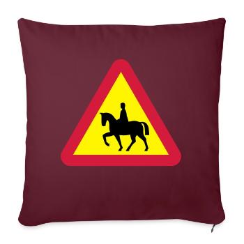 Avertissement de cheval - Housse de coussin décorative 45 x 45 cm - bordeaux - Devant
