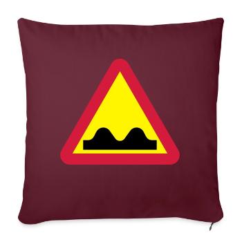 Panneau d’avertissement pour route cahoteuse - Housse de coussin décorative 45 x 45 cm - bordeaux - Devant
