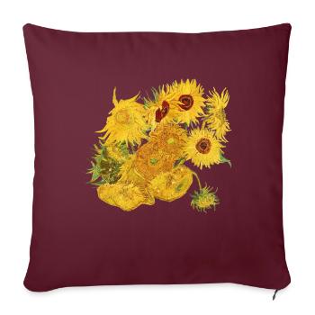 Vincent van Gogh Tournesols Tournesols Art Art - Housse de coussin décorative 45 x 45 cm - bordeaux - Devant
