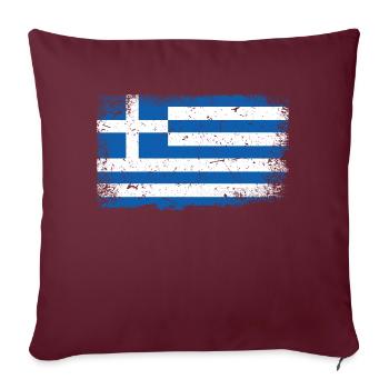 Drapeau de la grèce - Housse de coussin décorative 45 x 45 cm - bordeaux - Devant