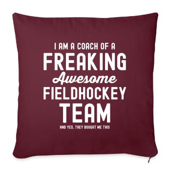 Fieldhockey Feldhockey Coach Trainer Geschenk - Sofakissenbezug 45 x 45 cm - Burgunderrot - Vorne