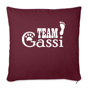Chien chien - Housse de coussin décorative 45 x 45 cm - bordeaux - Devant