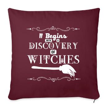 Cela commence par une découverte des sorcières - Housse de coussin décorative 45 x 45 cm - bordeaux - Devant