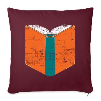 Lire des livres - Housse de coussin décorative 45 x 45 cm - bordeaux - Devant