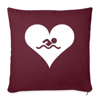 Swim Swimming - Sofa pillowcase 17,3'' x 17,3'' (45 x 45 cm) - burgundy - Front