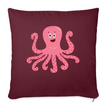 Poulpe - Housse de coussin décorative 45 x 45 cm - bordeaux - Devant