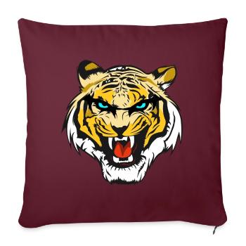T-shirt cool tête de tigre - Housse de coussin décorative 45 x 45 cm - bordeaux - Devant