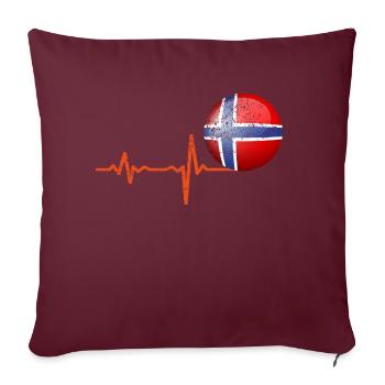 Heartbeat Norvège balle cadeau - Housse de coussin décorative 45 x 45 cm - bordeaux - Devant