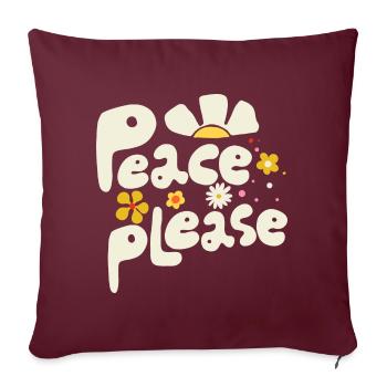 Paix s’il vous plaît - Frieden - Housse de coussin décorative 45 x 45 cm - bordeaux - Devant