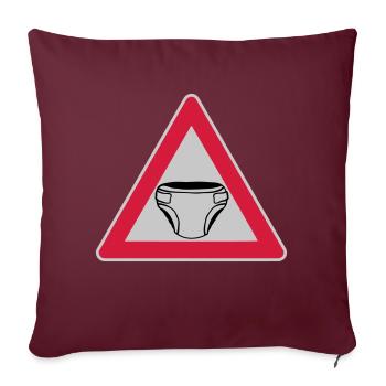 Caution Shield Diaper - Sofa pillowcase 17,3'' x 17,3'' (45 x 45 cm) - burgundy - Front