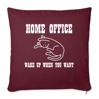 Travail de bureau à domicile - Housse de coussin décorative 45 x 45 cm - bordeaux - Devant