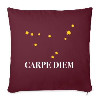 Carpe Diem nutze den Tag Sternbild Steinbock Deneb - Sofakissenbezug 45 x 45 cm - Burgunderrot - Vorne