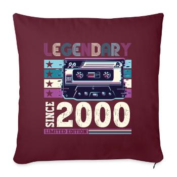 Légendaire 2000 22nd Birthday Gift Hommes - Fun - Housse de coussin décorative 45 x 45 cm - bordeaux - Devant