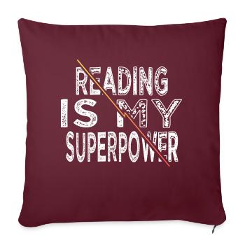 funny sayings book fan book connoisseur - Sofakissenbezug 45 x 45 cm - Burgunderrot - Vorne