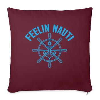 Feelin Nauti Blue Steering Cool Lake Boat Été - Housse de coussin décorative 45 x 45 cm - bordeaux - Devant