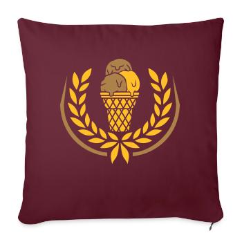 Lorbeerkranz Eis Waffel Schokolade - Sofakissenbezug 45 x 45 cm - Burgunderrot - Vorne