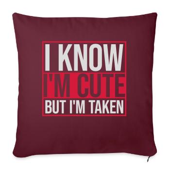 citation mignonne mais prise - Housse de coussin décorative 45 x 45 cm - bordeaux - Devant