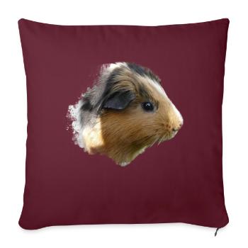 Cochon d’Inde Animal mignon Rongeur Cochon animal Cochon - Housse de coussin décorative 45 x 45 cm - bordeaux - Devant