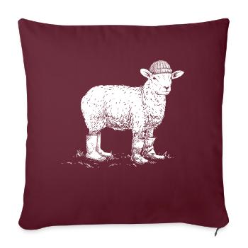 Mouton de la mer du Nord Mer Baltique Idée cadeau - Housse de coussin décorative 45 x 45 cm - bordeaux - Devant