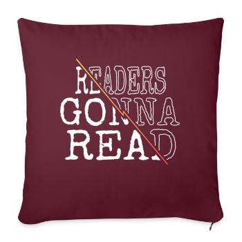 Bookish Stuff Typographie Vert J’aime les livres - Housse de coussin décorative 45 x 45 cm - bordeaux - Devant