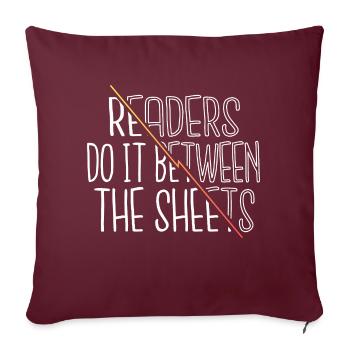 School Book Lover Feminine Love Comics Book Worm - Housse de coussin décorative 45 x 45 cm - bordeaux - Devant
