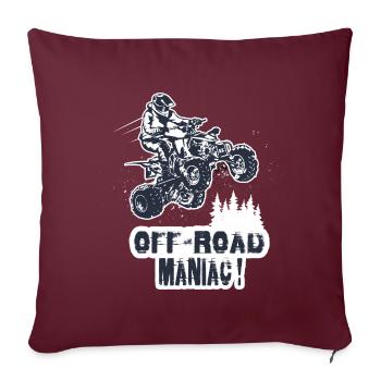 quad dirt bike off road - Housse de coussin décorative 45 x 45 cm - bordeaux - Devant