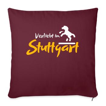 Verliebt in Stuttgart | Stuttgart Mitbringsel - Sofakissenbezug 45 x 45 cm - Burgunderrot - Vorne