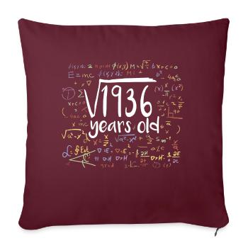 44e anniversaire Racine carrée de 1936: 44 ans - Housse de coussin décorative 45 x 45 cm - bordeaux - Devant
